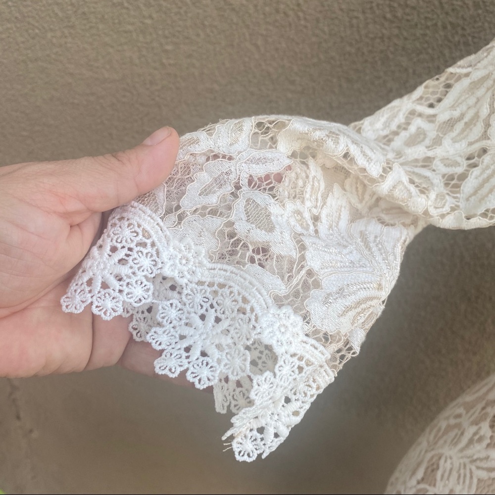 Selfie Aurora Lace High-Low Hem Dress Nude L - Picture 4 of 9